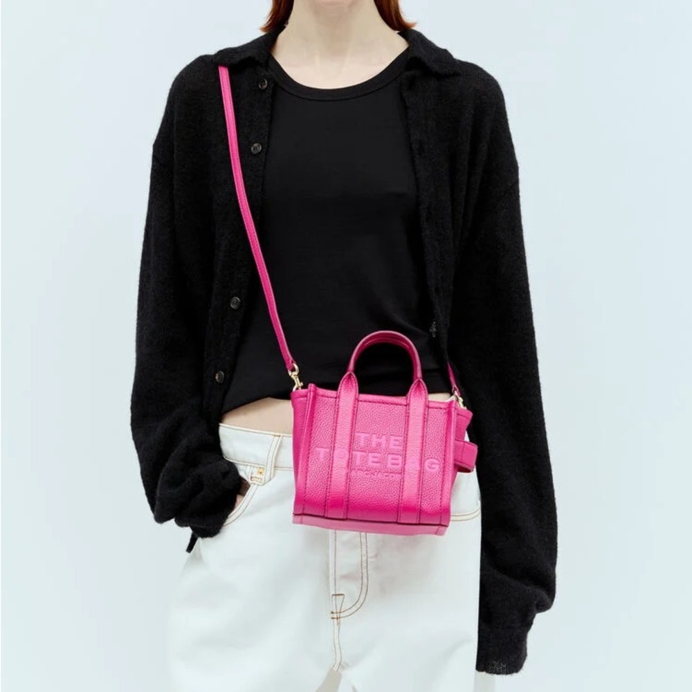 {Marc Jacobs} The Leather MINI Tote Bag #955 LIPSTICK PINK - Crossbody Bag